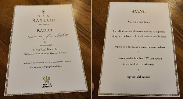 Ristorante San Baylon Roma, il menù