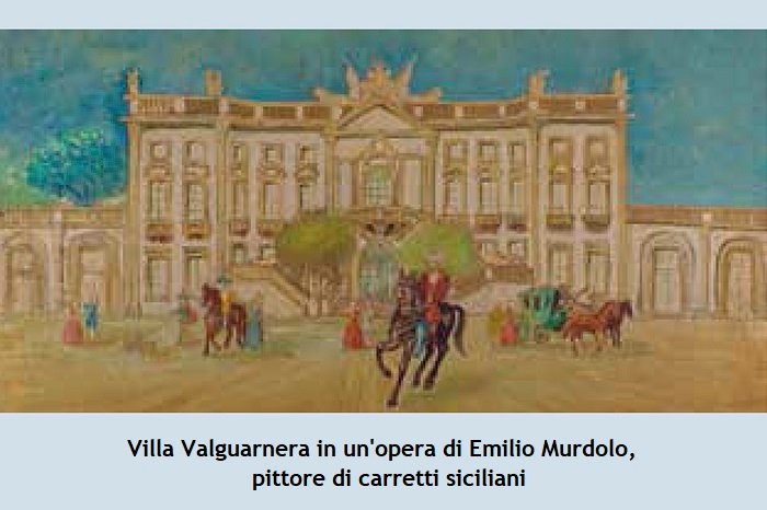 Villa Valguarnera in un'opera di Emilio Murdolo, pittore di carretti siciliani