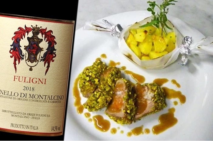Filetto di maiale in crosta con Brunello di Montalcino 2018 Fuligni