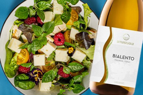 Insalata estiva Asiago e pollo grigliato con Biavento Amastuola