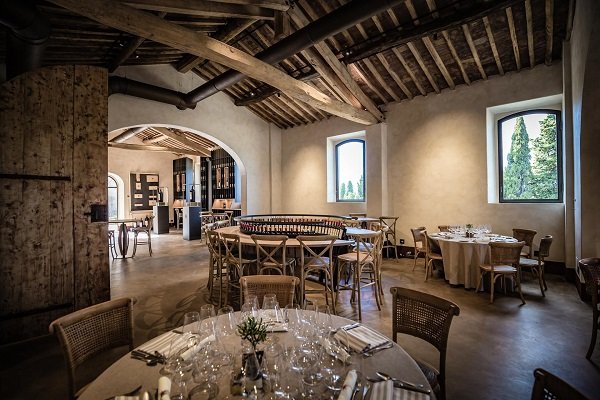 Castello del Terriccio, la sala del Ristorante Terraforte