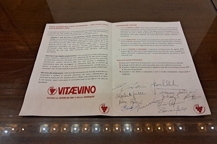 La filiera vitivinicola italiana lancia la Dichiarazione VITÆVINO