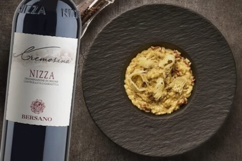 Risotto finferli e provolone con Nizza Cremosina Bersano