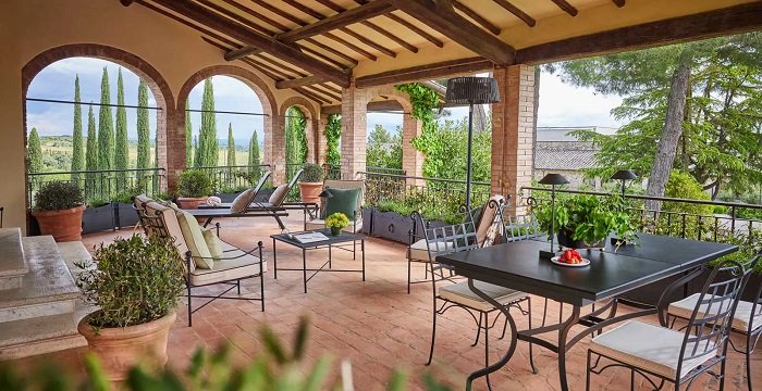 Borgo San Felice Relais, the loggia