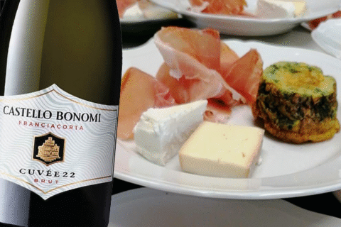 Culaccia con frittata di verdure e Franciacorta Brut Cuvée 22 Castello Bonomi