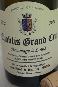 Chablis Grand Cru Hommage à Louis 2020 Jean-Paul & Benoît Droin
