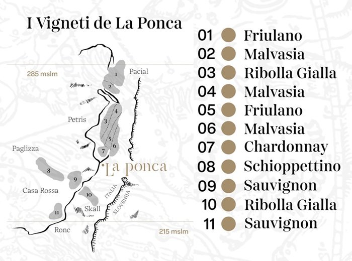 Map of La Ponca Vineyards
