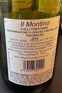 Colli Tortonesi Timorasso Il Montino 2010 La Colombera