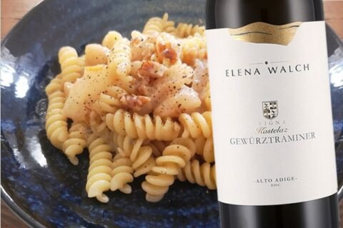 Fusilloni gorgonzola, pere e noci con Alto Adige Gewurztraminer Vigna Kastelaz 2023 Elena Walch