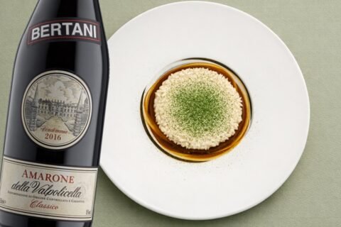 Risotto al burro acido Perbellini e Amarone della Valpolicella Classico 2016 Bertani