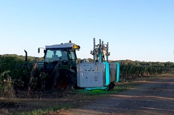 Trattore con ravvi UV-C a Ornellaia