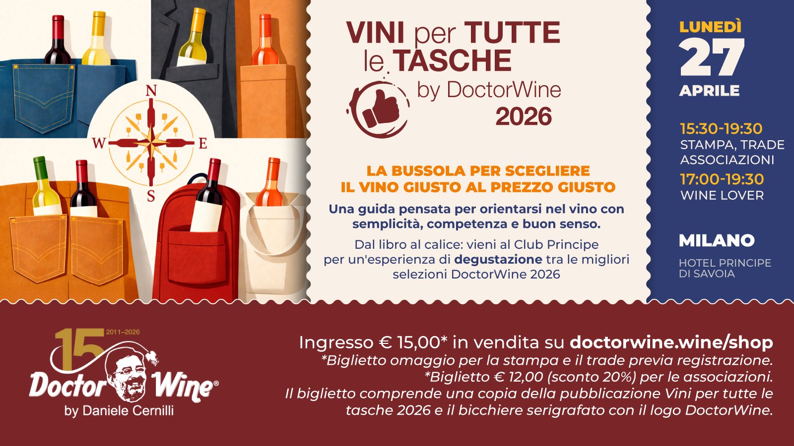 Vini per Tutte le Tasche 2026 per shop
