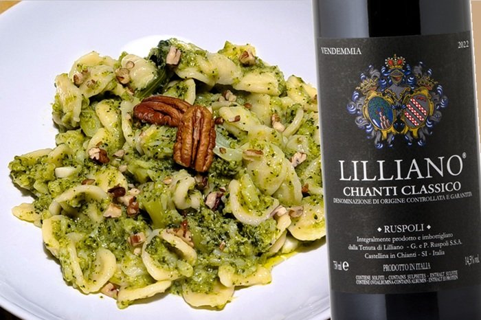Orecchiette coi broccoletti e Chianti Classico 2022 Lilliano