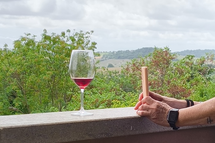 A glass of Morellino di Scansano