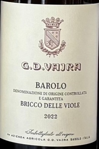 Barolo Bricco delle Viole 2022 Vajra