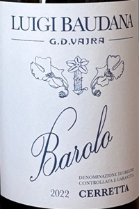 Barolo Cerretta Luigi Baudana 2022 Vajra