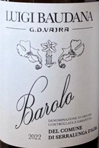 Barolo Comune di Serralunga d'Alba Luigi Baudana 2022 Vajra