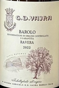 Barolo Ravera 2022 Vajra