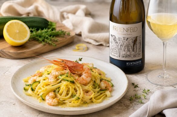 Tagliolini al limone e Alto Adige Chardonnay Riserva Freienfeld 2022 Cantina Kellerei Kurtatsch