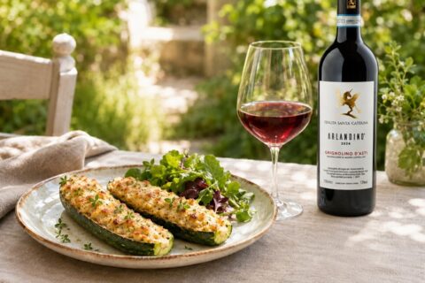 Zucchine ripiene e Grignolino d'Asti Arlandino Tenuta Santa Caterina