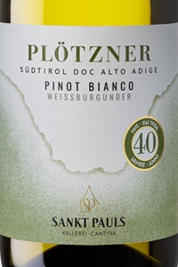 Alto Adige Pinot Bianco/ Südtirol Weißburgunder Plötzner 2025 Cantina Sankt Pauls