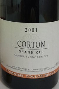 Corton Grand Cru 2001, Domaine Tollot-Beaut