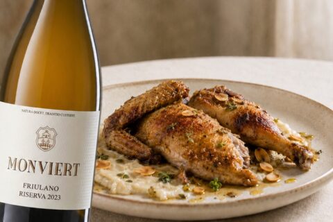 Faraona arrosto e Friuli Collio Orientali Friulano Riserva 2023 Monviert
